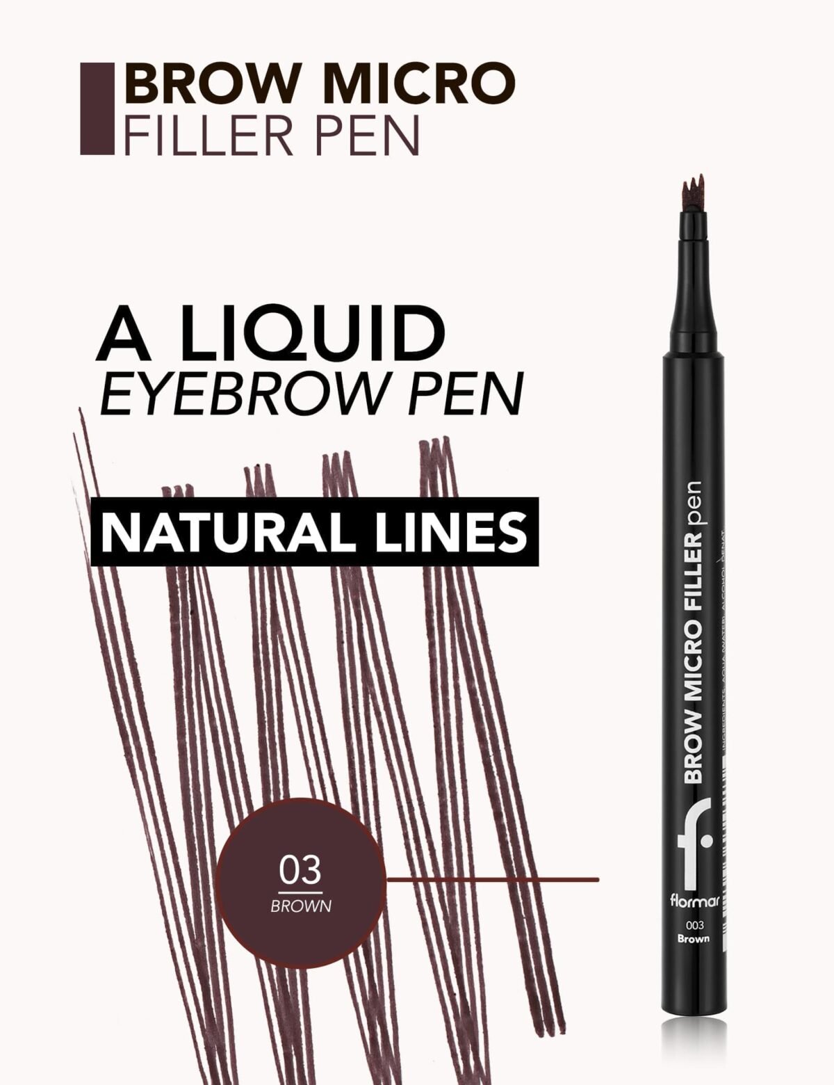 8682536093033_eng_7 قلم حشو الحواجب الدقيق من فلورمار | Flormar Brow Micro Filler Pen - الصورة 2