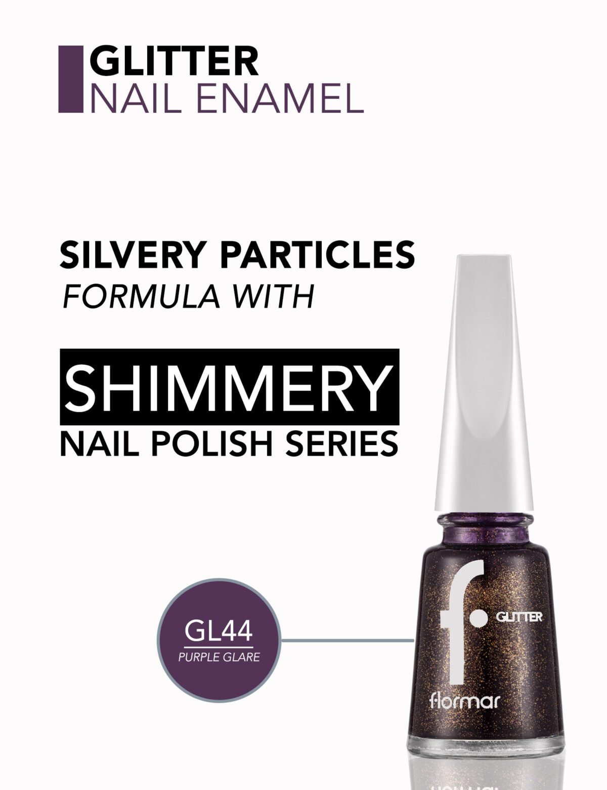 ⁦طلاء أظافر جليتر من فلورمار | Flormar Glitter Nail Enamel⁩ - الصورة ⁦2⁩