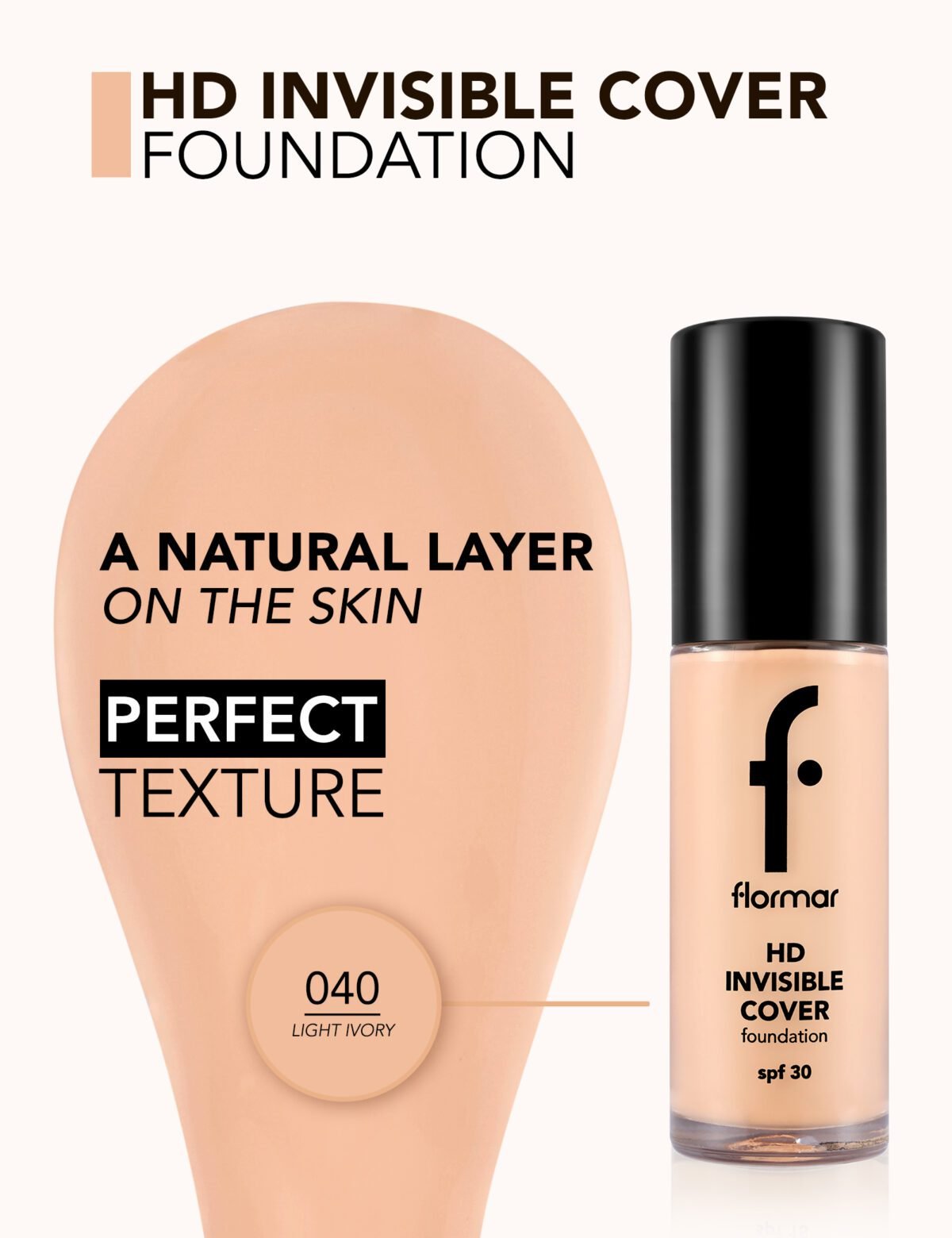 كريم أساس من فلومار - Flormar HD Invisible Cover Foundation
