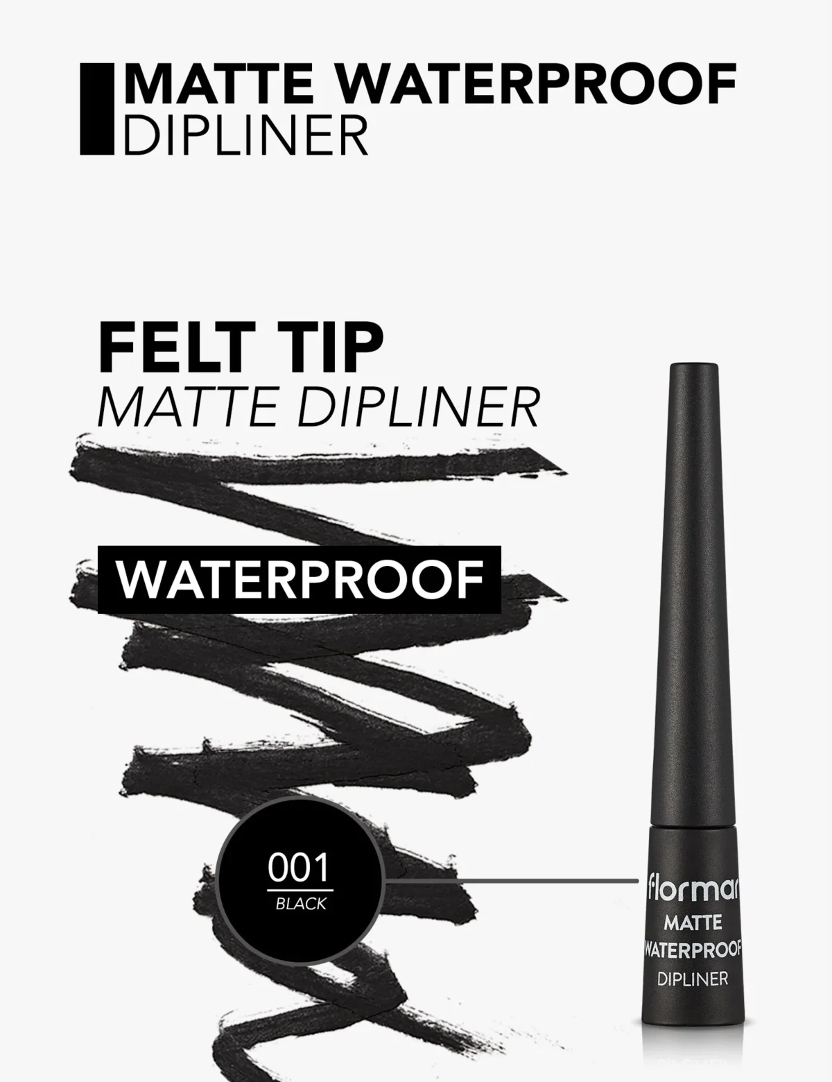 ⁦كحل مطفي مقاوم للماء من فلومار | Flormar Matte Waterproof Dipliner⁩ - الصورة ⁦2⁩