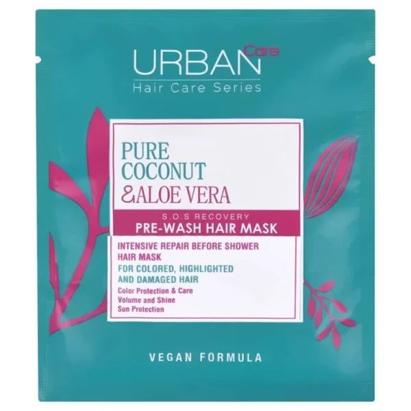 ماسك العناية بالشعر لحماية اللون قبل الغسيل بزيت جوز الهند النقي والصبار | URBAN CARE PURE COCONUT & ALOE VERA PRE-HAIR MASK