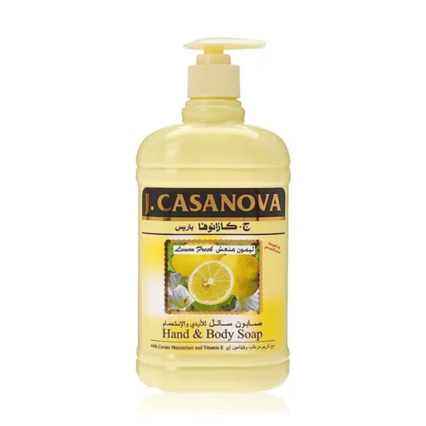 غسول الايد والجسم بالليمون جي كازانوفا | J. CASANOVA Hand & Body Wash Fresh Lemon